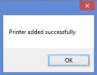 Printer added successfully screenshot